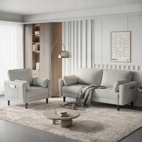 FOTEL TRADYCYJNY LNIANA MAŁA SOFA KANAPA Z 2 PODUSZKAMI I PODŁOKIETNIKAMI FOTEL TRADYCYJNY LNIANA MAŁA SOFA KANAPA Z 2 PODUSZKAMI I PODŁOKIETNIKAMI