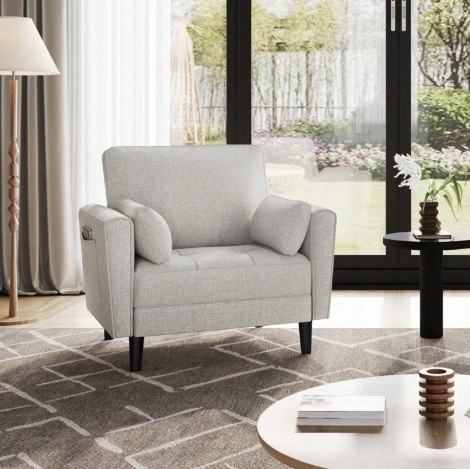 FOTEL TRADYCYJNY LNIANA MAŁA SOFA KANAPA Z 2 PODUSZKAMI I PODŁOKIETNIKAMI FOTEL TRADYCYJNY LNIANA MAŁA SOFA KANAPA Z 2 PODUSZKAMI I PODŁOKIETNIKAMI