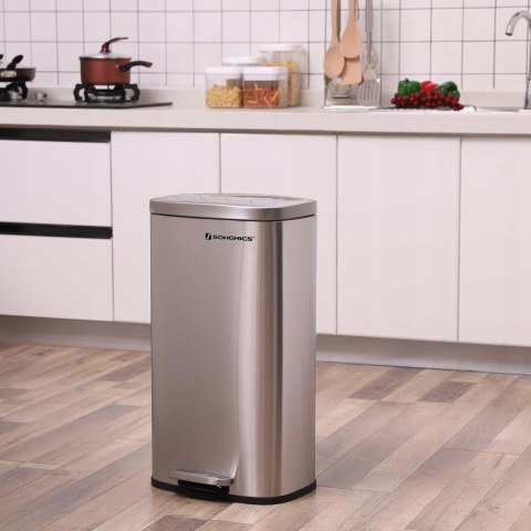 Kosz na śmieci SONGMICS 30L stal nierdzewna pedał Softclose