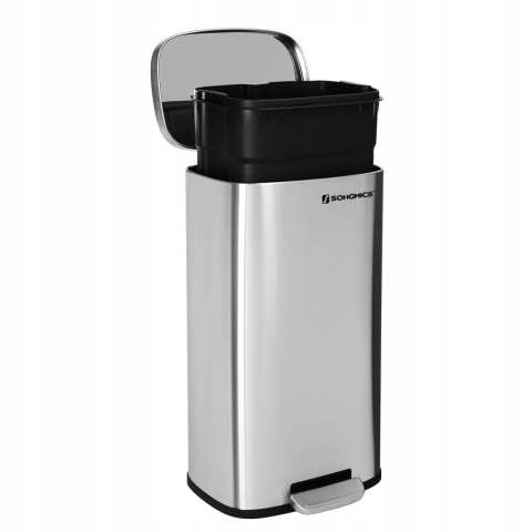 Kosz na śmieci SONGMICS 30L stal nierdzewna pedał Softclose