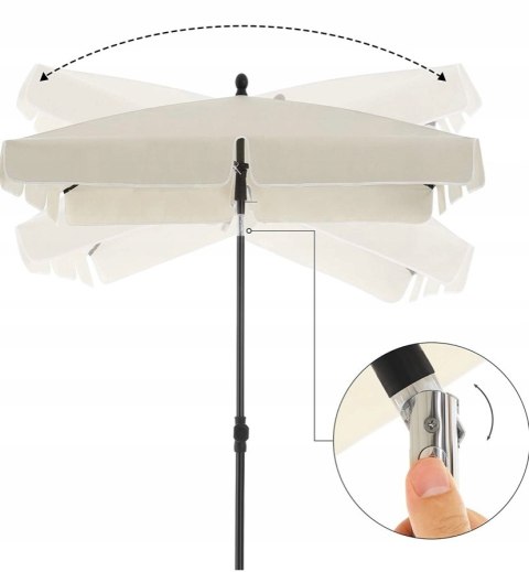 Parasol ogrodowy SONGMICS UPF50+ 180x125 cm beżowy z torbą