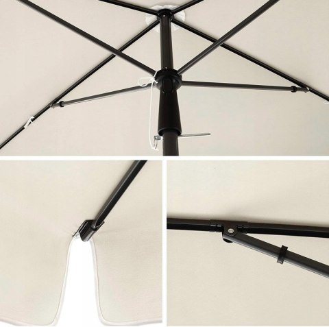 Parasol ogrodowy SONGMICS UPF50+ 180x125 cm beżowy z torbą