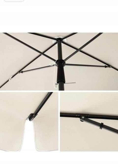 Parasol ogrodowy SONGMICS UPF50+ 180x125 cm beżowy z torbą