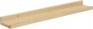 Półka ścienna drewniana 60 cm z przegrodą, drewno
