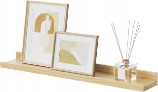 Półka ścienna drewniana 60 cm z przegrodą, drewno