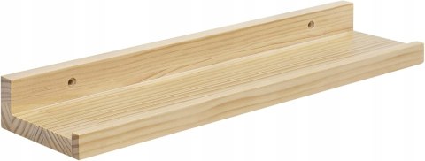 Półka ścienna drewniana z przegrodą 40x10 cm 10 kg naturalna Półka ścienna drewniana z przegrodą 40x10 cm 10 kg naturalna