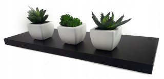 Półka wisząca 40 cm czarna 3,6 cm grubości eSituro minimalistyczna