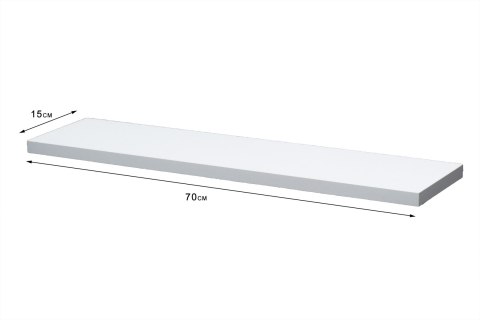 Półka wisząca 70cm biała minimalistyczna PCV salon pokój Półka wisząca 70cm biała minimalistyczna PCV salon pokój