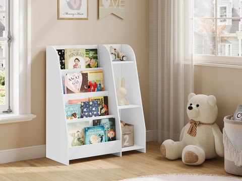 Regał Montessori dziecięcy 4 półki + 3 schowki biały 90 cm Regał Montessori dziecięcy 4 półki + 3 schowki biały 90 cm
