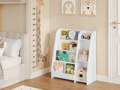 Regał Montessori dziecięcy 4 półki + 3 schowki biały 90 cm Regał Montessori dziecięcy 4 półki + 3 schowki biały 90 cm