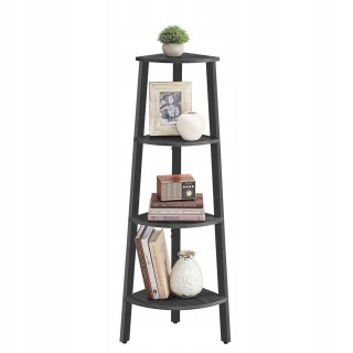 Regał narożny drabinkowy 4 półki MDF stal 125 cm mat czarny