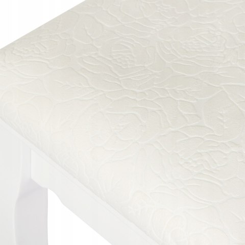 Stołek do makijażu biały z aksamitu 135kg MDF drewno elegancki WOLTU