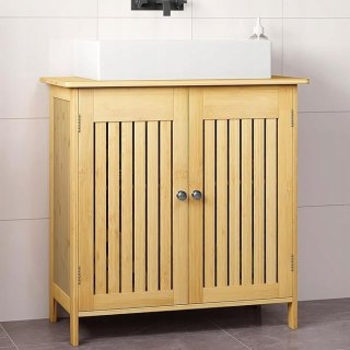 Szafka pod umywalkę bambusowa EUGAD 60x60x30 cm wiejski styl