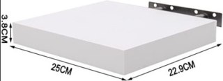 WOLTU Regał wiszący MDF biały 25x23 cm na książki CD DVD