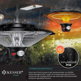 LAMPA GRZEJNIK SUFITOWY NA PODCZERWIEŃ 1500W + PILOT KESSER USZKODZONA