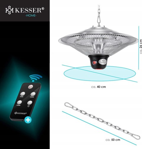 LAMPA GRZEJNIK SUFITOWY NA PODCZERWIEŃ 1500W + PILOT KESSER USZKODZONA LAMPA GRZEJNIK SUFITOWY NA PODCZERWIEŃ 1500W + PILOT KESSER USZKODZONA