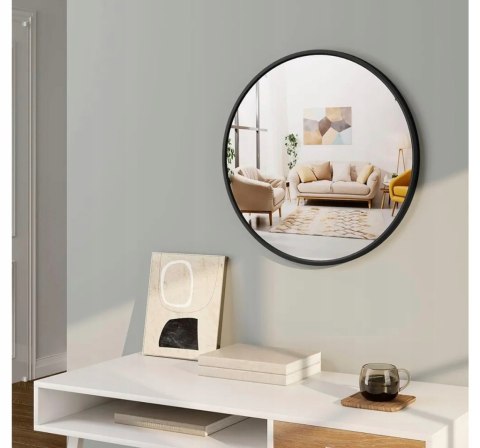 Lustro okrągłe WOLTU 60 cm czarna rama nowoczesne do łazienki Lustro okrągłe WOLTU 60 cm czarna rama nowoczesne do łazienki
