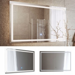 NOWOCZESNE LUSTRO LED ŁAZIENKOWE 110X70 Z PODŚWIETLENIEM ŚCIENNE