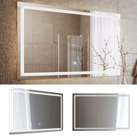 NOWOCZESNE LUSTRO LED ŁAZIENKOWE 110X70 Z PODŚWIETLENIEM ŚCIENNE