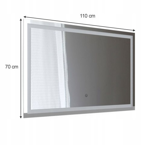 NOWOCZESNE LUSTRO LED ŁAZIENKOWE 110X70 Z PODŚWIETLENIEM ŚCIENNE