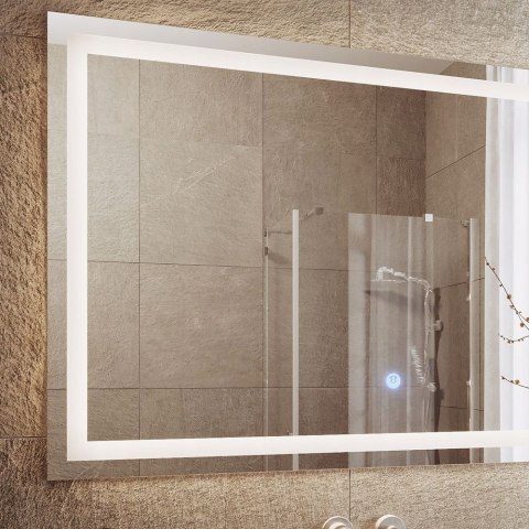 NOWOCZESNE LUSTRO LED ŁAZIENKOWE 110X70 Z PODŚWIETLENIEM ŚCIENNE
