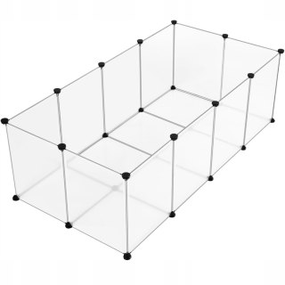 Ogrodzenie dla królika kota świnki DIY 12 paneli 145x75x46 cm
