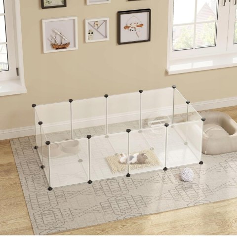 Ogrodzenie dla królika kota świnki DIY 12 paneli 145x75x46 cm