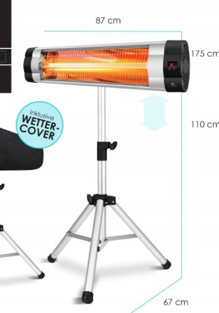PROMIENNIK PODCZERWIENI 2500W Z PILOTEM TIMEREM USZKODZONY ŻARÓWKA