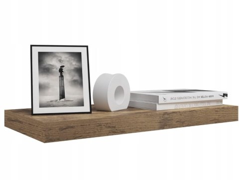 Półka drewno Woltu 60 x 23 cm odcienie brązu Półka drewno Woltu 60 x 23 cm odcienie brązu