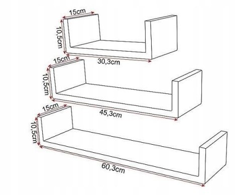 Półka płyta MDF Woltu 62 x 14 cm biały Półka płyta MDF Woltu 62 x 14 cm biały