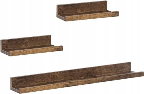 Regał ścienny 3-częściowy WOLTU Vintage brązowy MDF półki Regał ścienny 3-częściowy WOLTU Vintage brązowy MDF półki