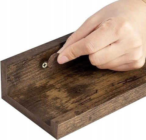 Regał ścienny 3-częściowy WOLTU Vintage brązowy MDF półki Regał ścienny 3-częściowy WOLTU Vintage brązowy MDF półki