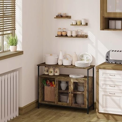 Regał ścienny 3-częściowy WOLTU Vintage brązowy MDF półki Regał ścienny 3-częściowy WOLTU Vintage brązowy MDF półki