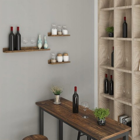 Regał ścienny 3-częściowy WOLTU Vintage brązowy MDF półki Regał ścienny 3-częściowy WOLTU Vintage brązowy MDF półki