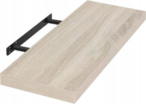 Regał ścienny EUGAD 50 cm dąb Sonoma półka MDF na książki CD DVD Regał ścienny EUGAD 50 cm dąb Sonoma półka MDF na książki CD DVD