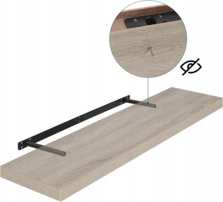 Regał ścienny EUGAD 50 cm dąb Sonoma półka MDF na książki CD DVD
