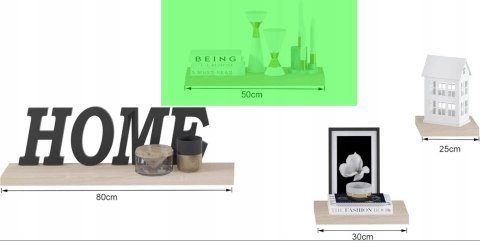 Regał ścienny EUGAD 50 cm dąb Sonoma półka MDF na książki CD DVD Regał ścienny EUGAD 50 cm dąb Sonoma półka MDF na książki CD DVD