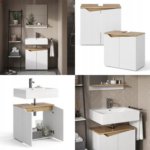 SZAFKA ŁAZIENKOWA POD UMYWALKĘ 60CM 2 DRZWI DESIGN NOWOCZESNY