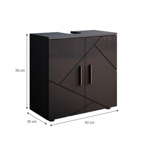 SZAFKA POD UMYWALKĘ ŁAZIENKOWA IRMA ANTRACYT POŁYSK 60 CM SZAFKA POD UMYWALKĘ ŁAZIENKOWA IRMA ANTRACYT POŁYSK 60 CM