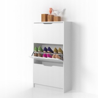 Szafka na buty wózek biały 59x105 cm 3 komory