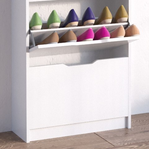 Szafka na buty wózek biały 59x105 cm 3 komory