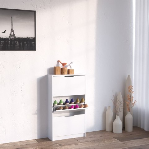 Szafka na buty wózek biały 59x105 cm 3 komory