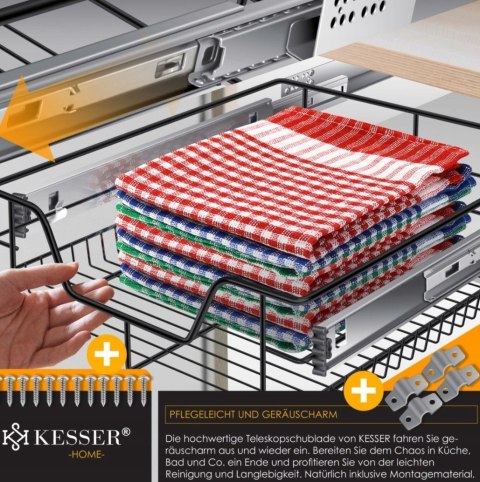 Szuflada teleskopowa CARGO CZARNA KUCHENNA Wysuwany kosz 50 KESSER KKS-50 Szuflada teleskopowa CARGO CZARNA KUCHENNA Wysuwany kosz 50 KESSER KKS-50