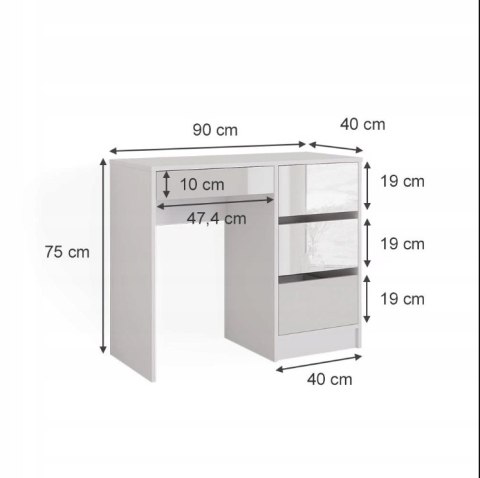 TOALETKA KOSMETYCZNA Z PÓŁKAMI BIURKO 90 CM NOWOCZESNA BIAŁA TOALETKA KOSMETYCZNA Z PÓŁKAMI BIURKO 90 CM NOWOCZESNA BIAŁA