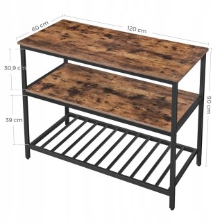 VASAGLE wyspa kuchenna 120x60x90 cm stół regał loft vintage