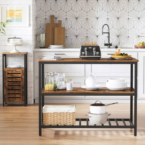 VASAGLE wyspa kuchenna 120x60x90 cm stół regał loft vintage