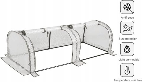 WOLTU Szklarnia foliowa 130x60x50 cm PE 130g/m² odporna na warunki
