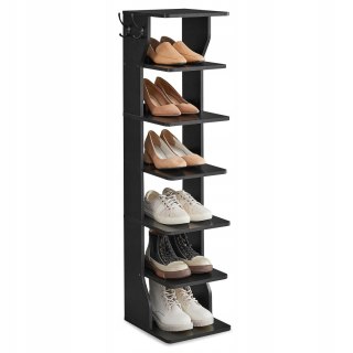 Wąski regał na buty VASAGLE 6-poziomowy 30x26x110 cm czarny