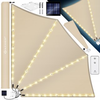 BALKONOWA MARKIZA LED SOLARNA OCHRONNA PRZED SŁOŃCEM WIATREM WZROKIEM