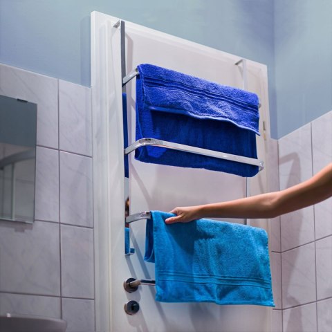 Drążek z haczykami bezinwazyjny Relaxdays srebrny Drążek z haczykami bezinwazyjny Relaxdays srebrny